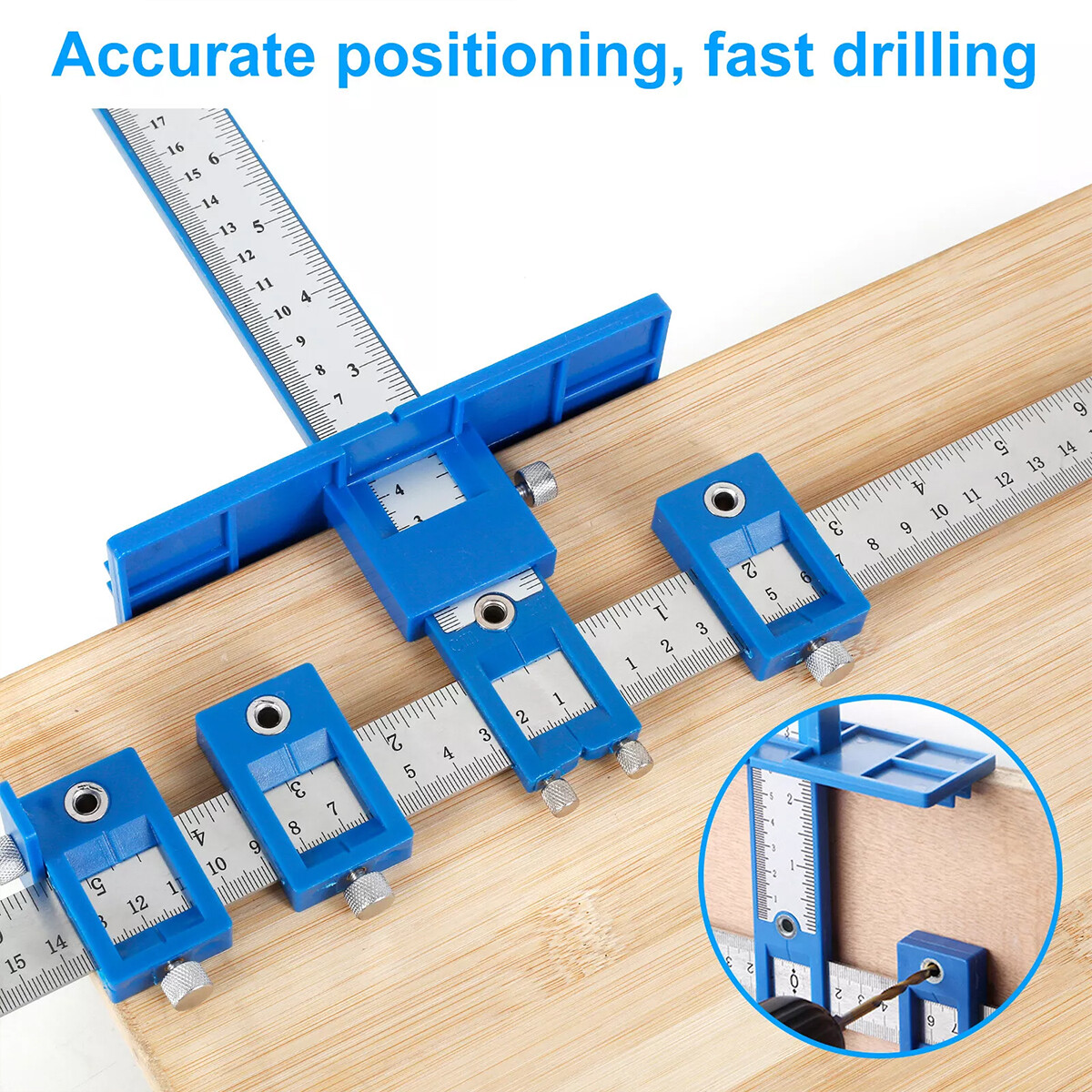 Cabinet Hardware Jig Adjustable Drill Guide Punch Locator Handle Template Tool