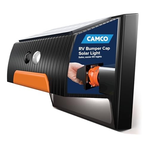 RV Bumper Cap Solar Light — Motion-Activated Lighting – Fits 4" Square RV