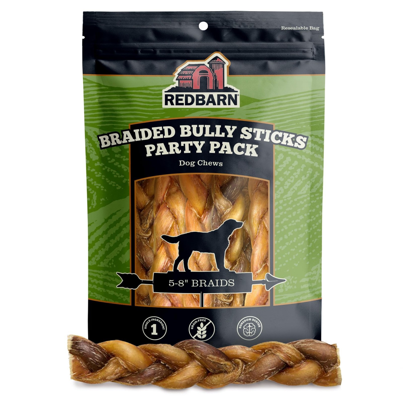 Redbarn Pet Products All Natural 5"-8" Braided Bully Sticks for Small & Large...