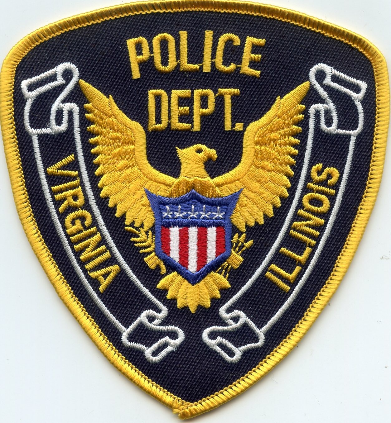 VIRGINIA ILLINOIS IL yellow border POLICE PATCH