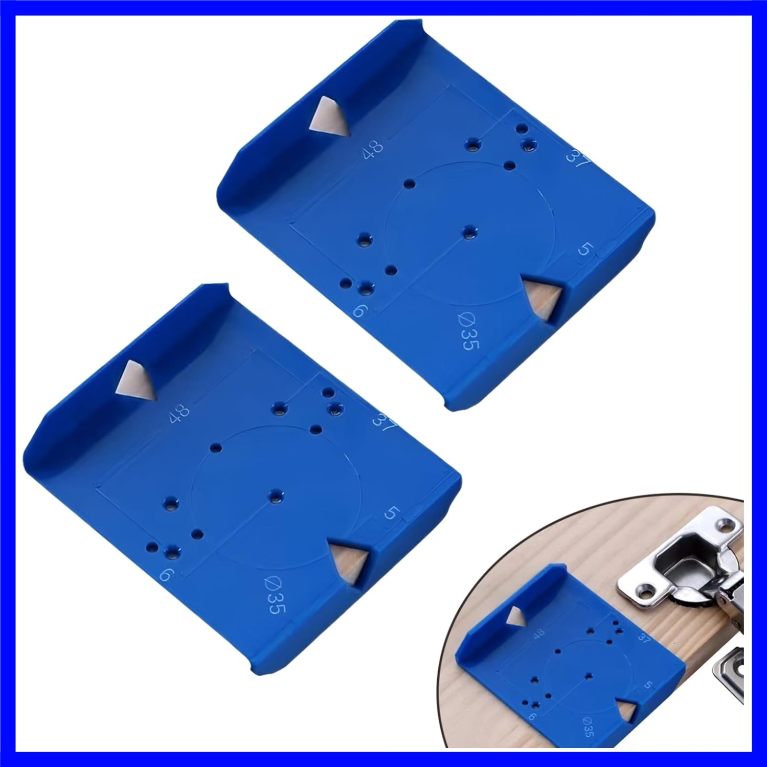 2 Pack 35mm 40mm Cabinet Hinge Jig, Concealed Hinge Jig for Cabinet Doors, Ca...