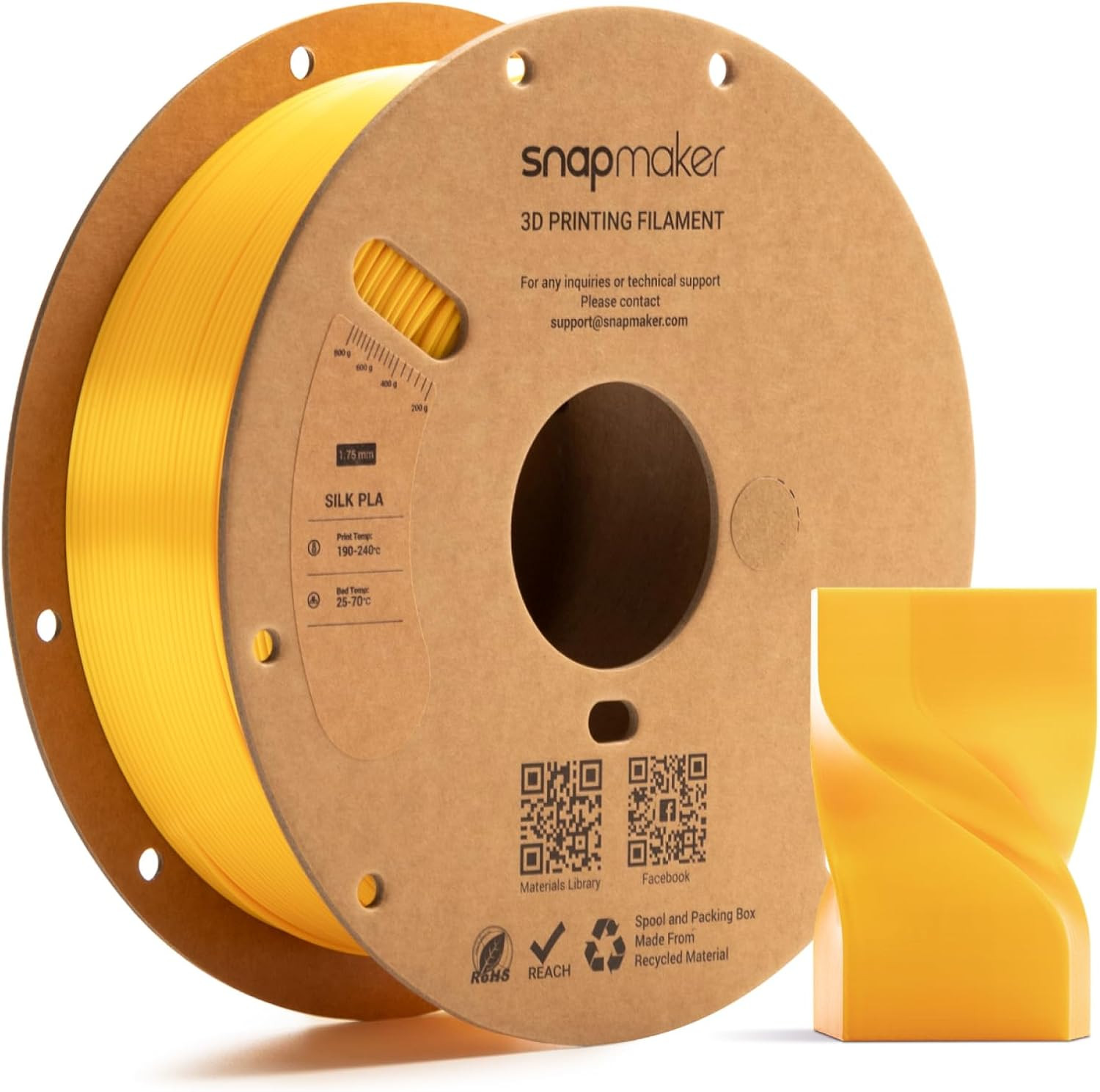 Silk PLA Filament 1.75Mm, PLA 3D Printer Filament with Shiny Silk Finish,Clog-Fr