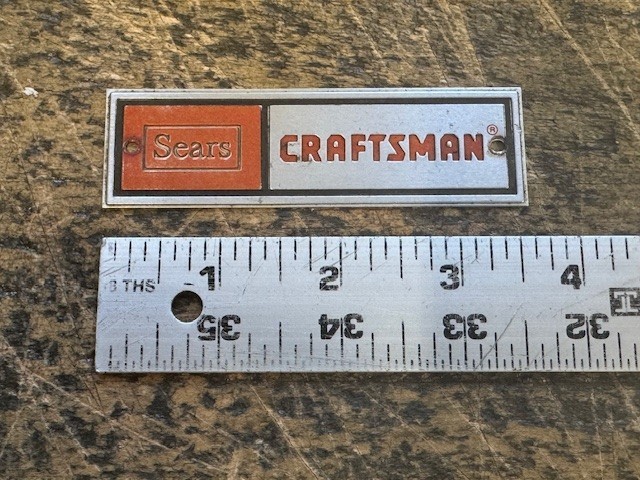 Vintage CRAFTSMAN Toolbox Roller Cab Cabinet Logo Tag