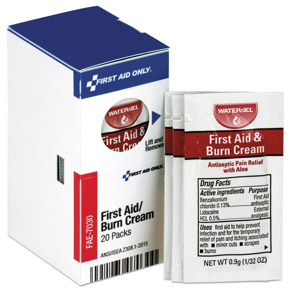 First Aid Only FAE7030 0.9 g Packets Burn Cream Refill (20/BX) New