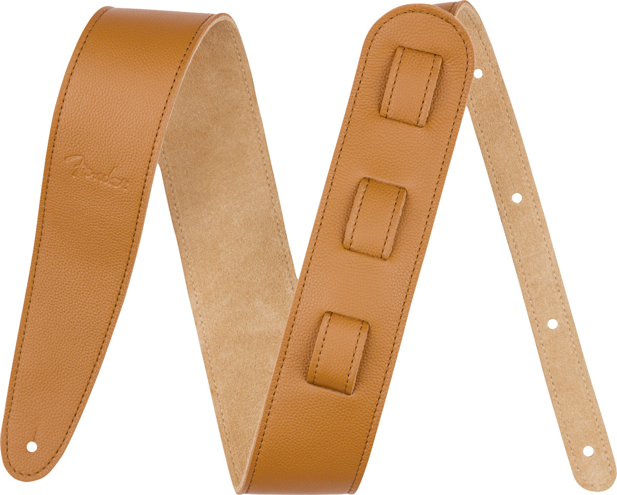 Fender 2.5" Wide Limited Edition Leather Guitar Strap Laurel Tan #0990649018
