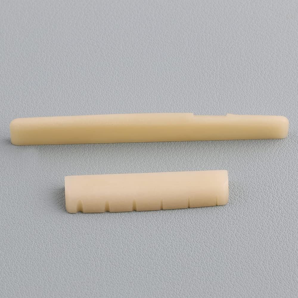 Unbleached Acoustic Guitar Bone Nut & Saddle Set Compatible with YMH FG