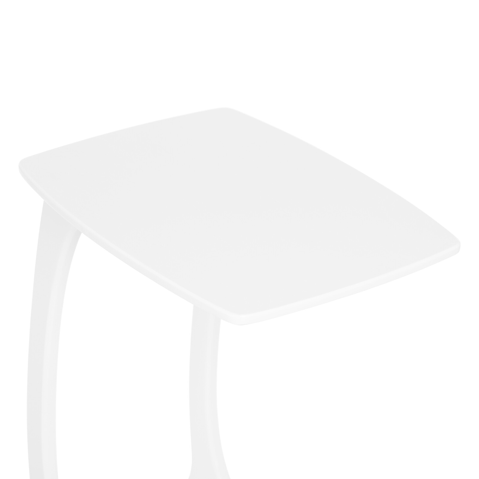 C-Shaped Side Table with Wheels Mobile End Table with Wood Frame Nightstand