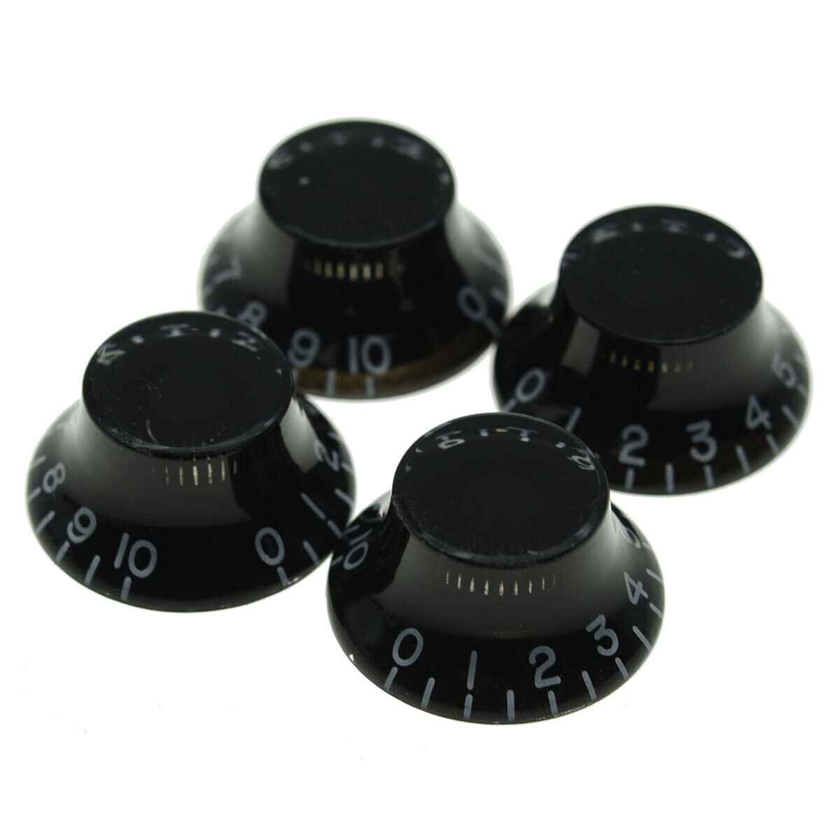 LP Guitar Bell Knobs 24 Fine Spline Top Hat Knobs fits Gibson Les Paul Black