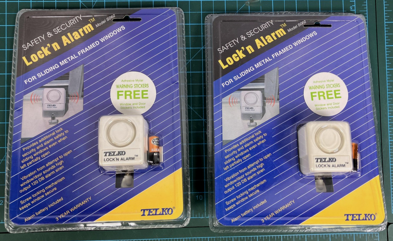 Vintage Tekto Lock 'n Alarm S062 Sliding Window Alarm New Sealed