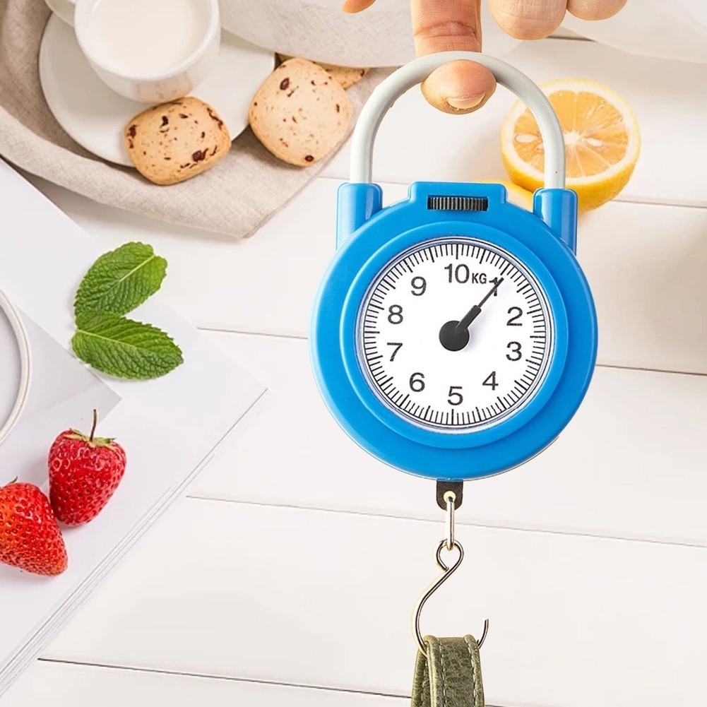 Spring Kitchen Scale with Hook for Space-Saving Storage and On-the-Go Use