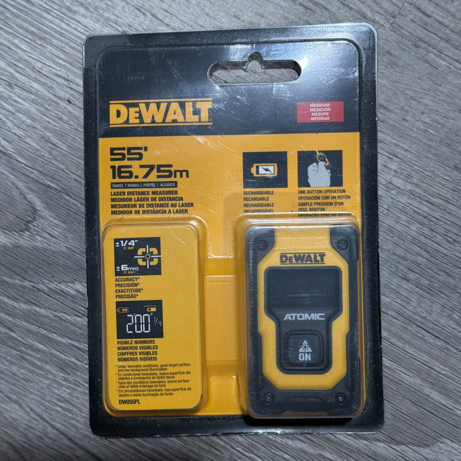 Dewalt 55’ 16.75m Rechargeable Laser Distance Measurer DW055PL