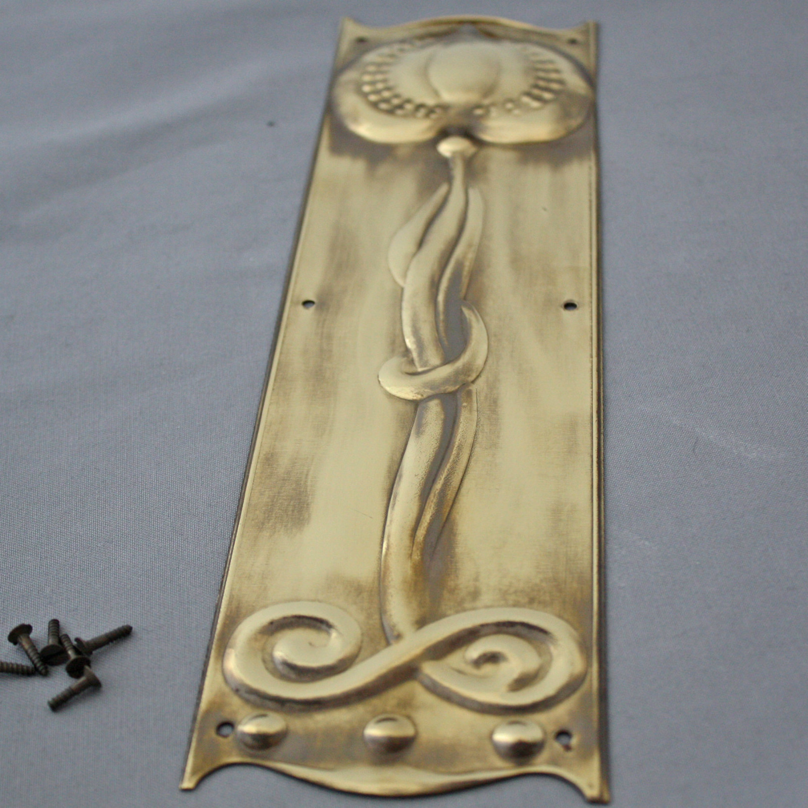 Brass Art Nouveau Finger Plate