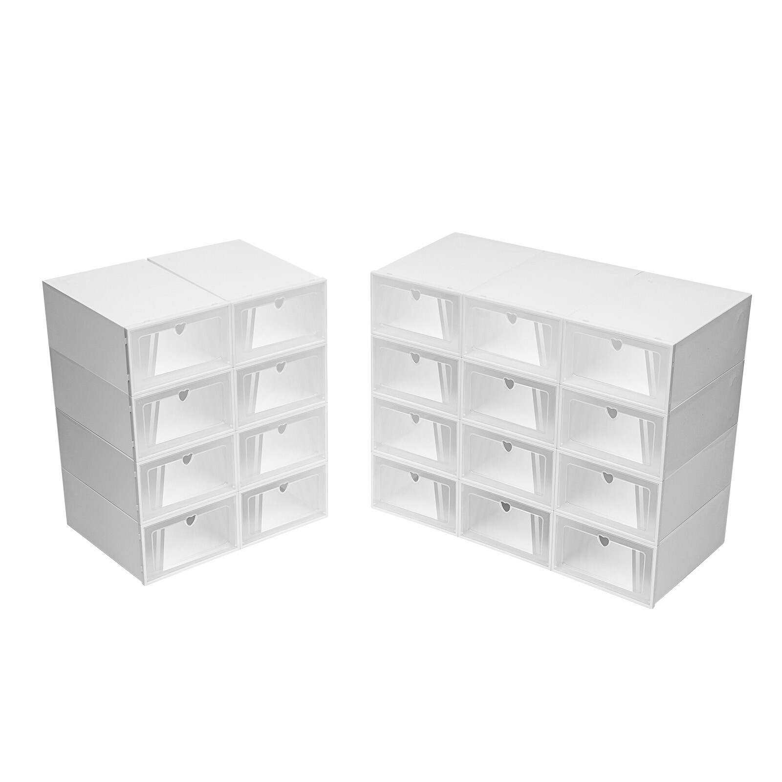 20 Pack Shoe Boxes Plastic Shoe Organizer for Closet Stackable Shoe Containers