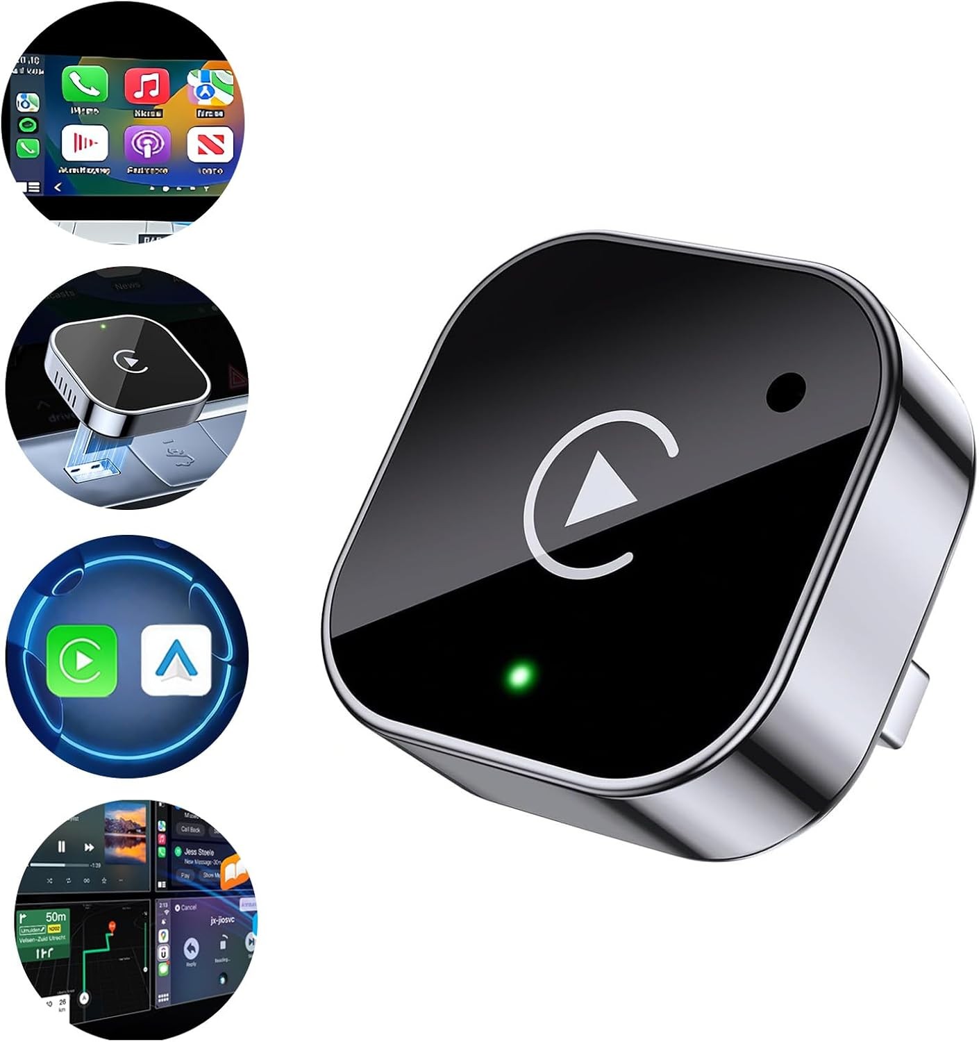 Wireless CarPlay/Android Adapter, Convert Wired to Wireless, Plug & Play, Stable