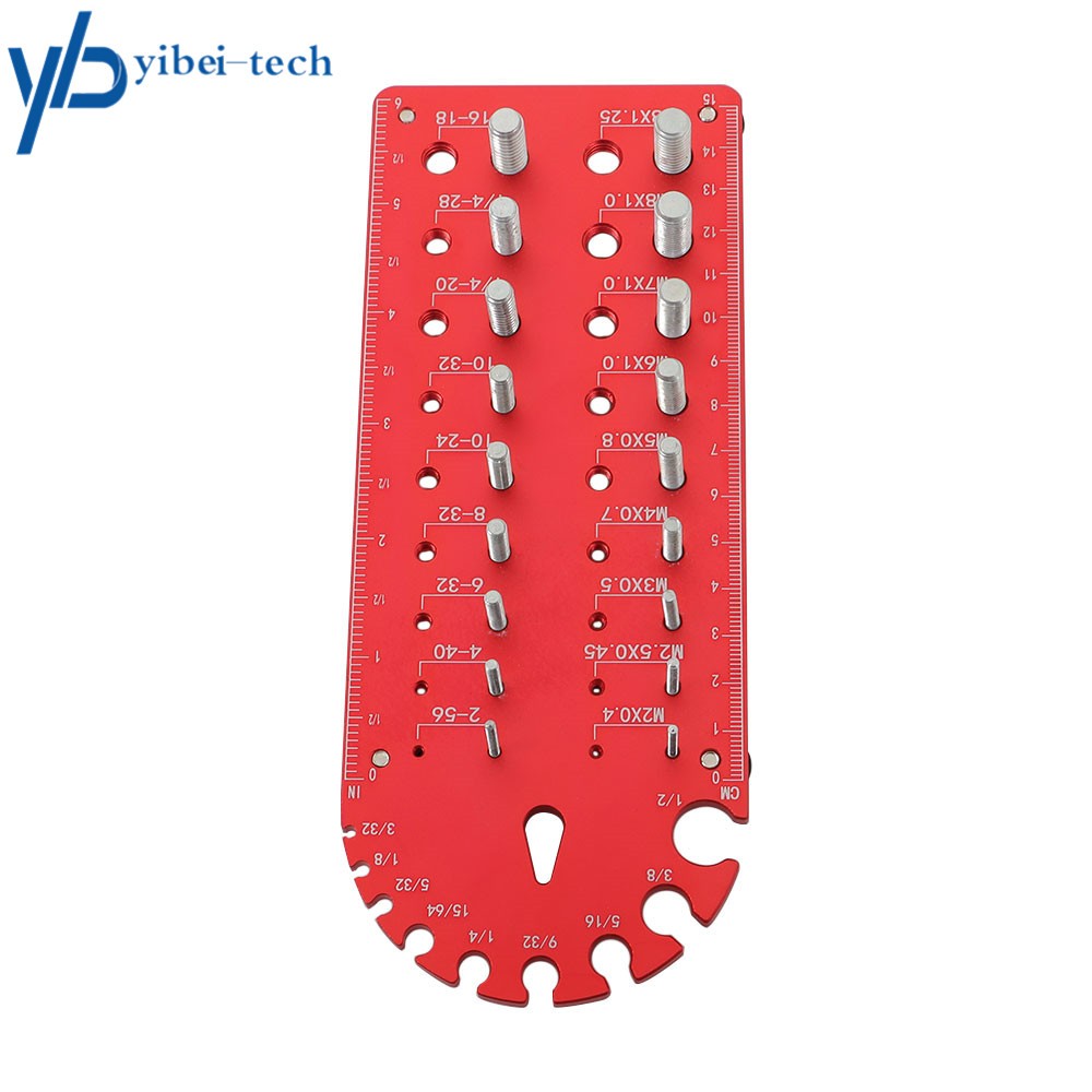 18 Hole 3/32 to 1/2 inch, Nut and Bolt Thread Checker, Thread Chaser Set