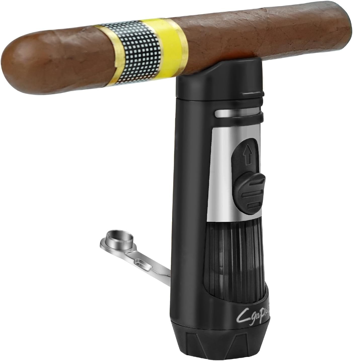 Cigar Torch Lighters Double Jet Butane Refillable Lighter with Cigar Punch