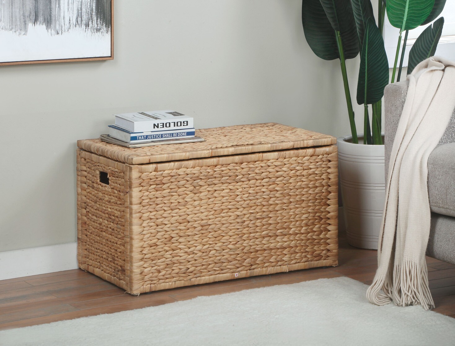 eHemco Water Hyacinth Storage Trunk, 30"x17.5"x17.5", Natural (Collectible) 5668