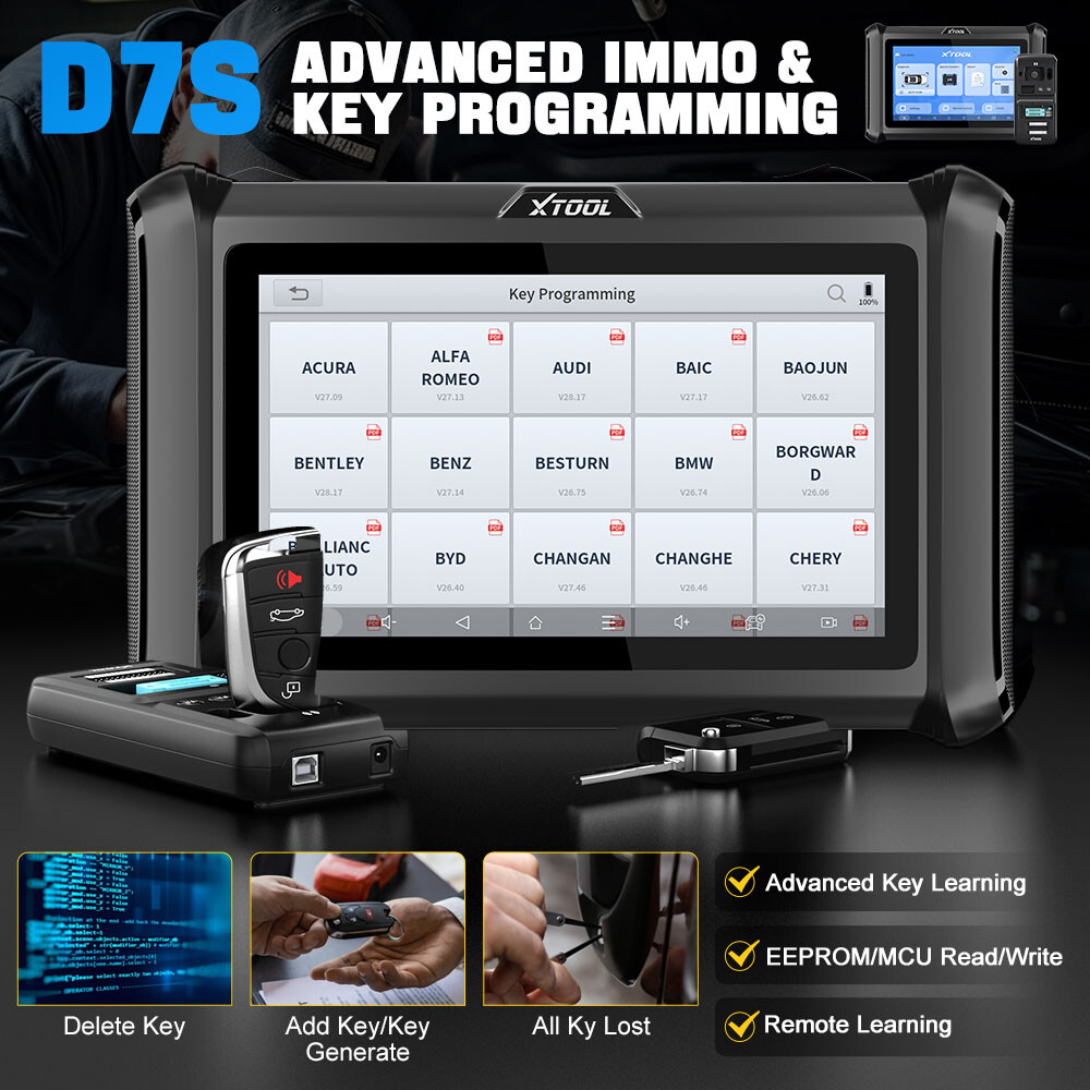 XTOOL Bidirectional Scan Tool D7S D7W D8S D8W E.CU Coding Full System 2025 V2.0