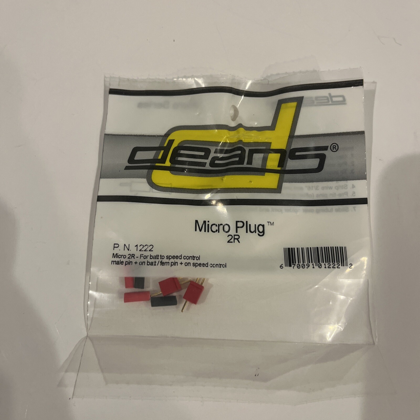 Deans Micro Plug 2R Red Polarized Connectors (2pc) - WSD1222