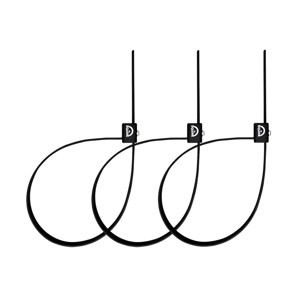 Squire Locks Straplok 10 Cable Lock, Keyed, Black, 3/pack