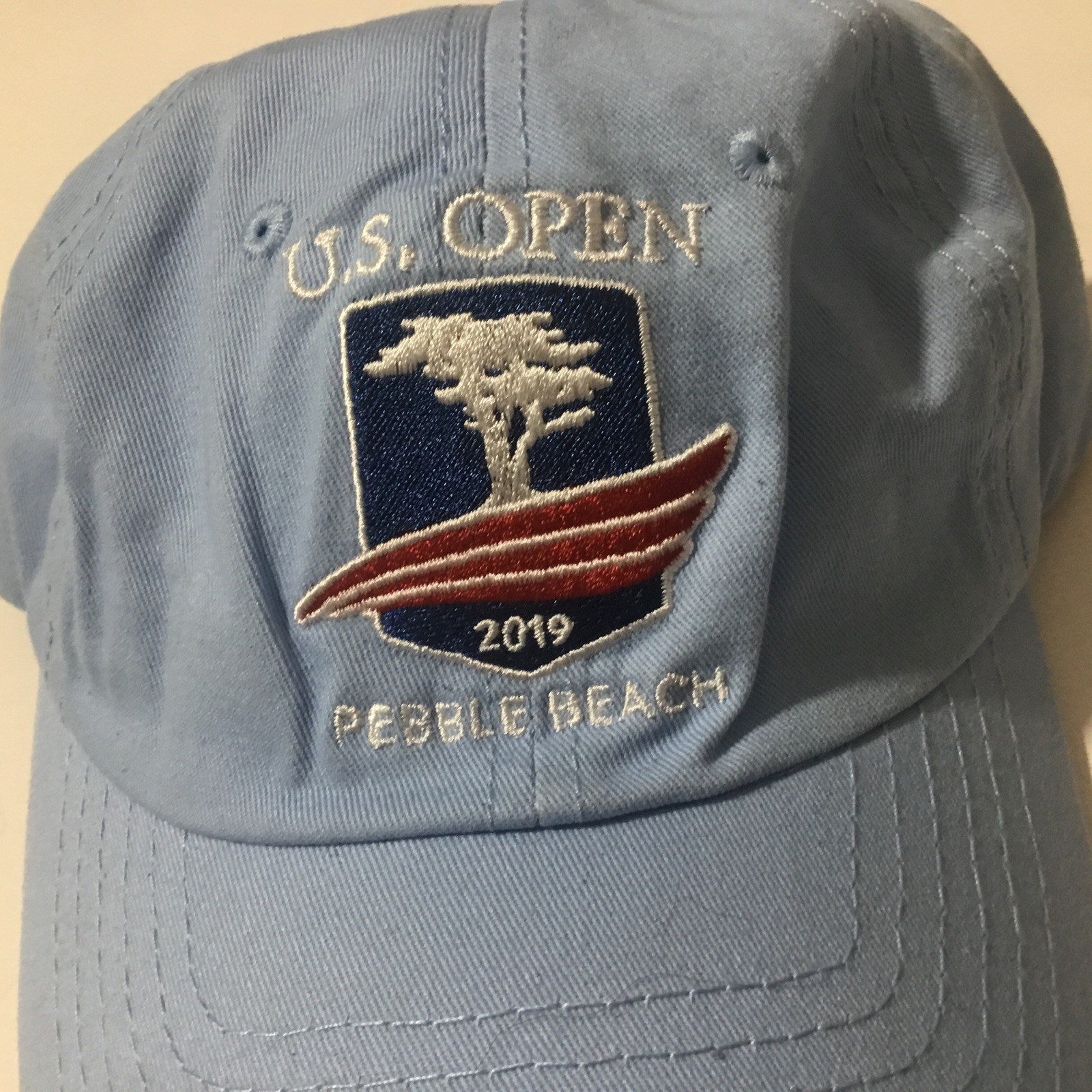 2019 US Open Pebble Beach Golf Hat Cap USGA Member Light Blue Strapback