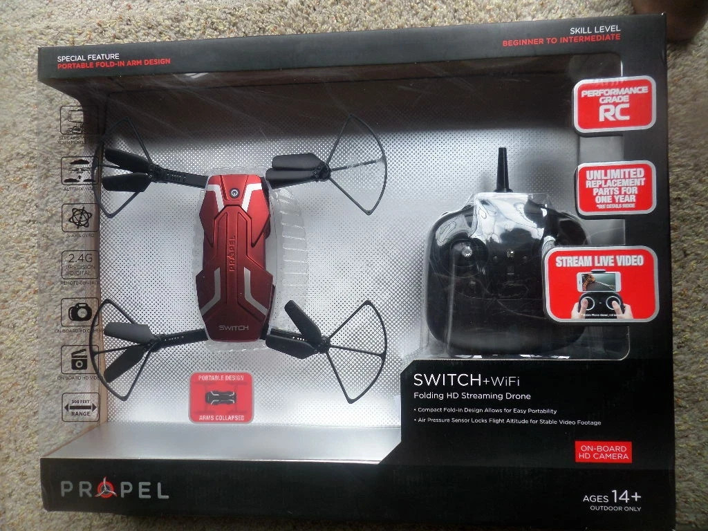 Propel Switch +WiFi Folding HD Streaming Drone with On-board HD Camera