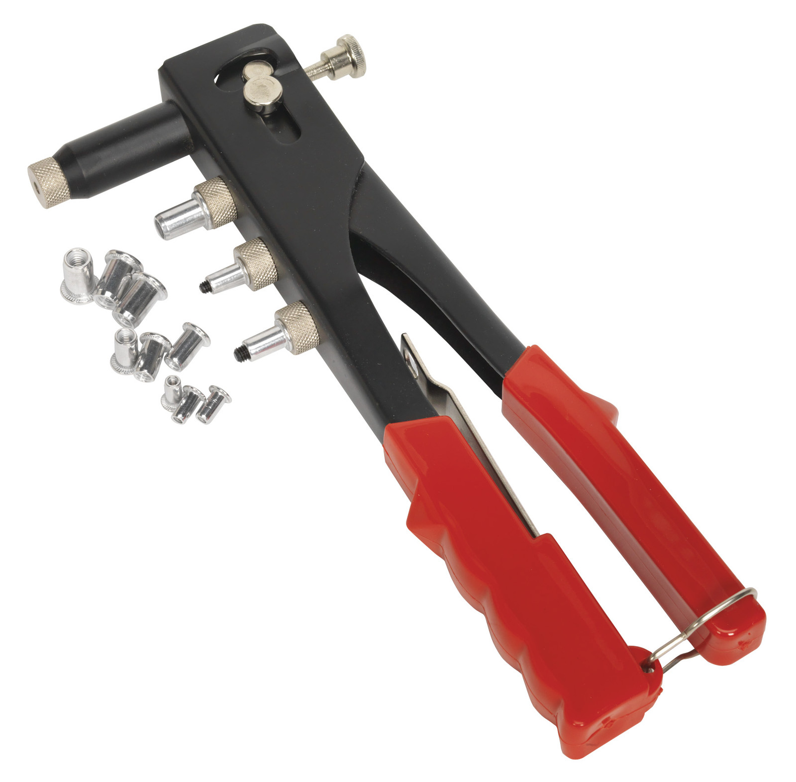 Sealey Threaded Nut Riveter/Rivet Gun Rivnut Insert Tool + 40 Rivets M3-M6 AK393