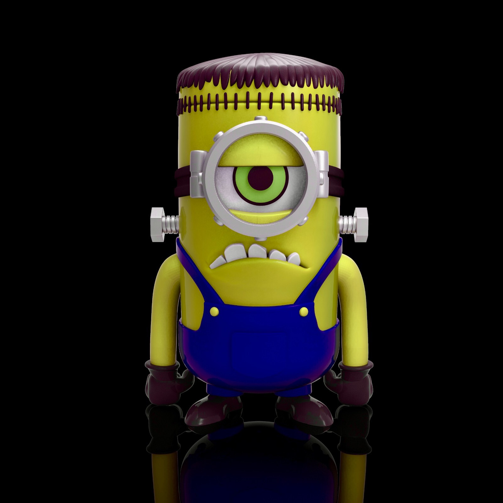 UNPAINTED Halloween Frankenstein Minion 3D Printed Model Kit 5" Tall (10-23)