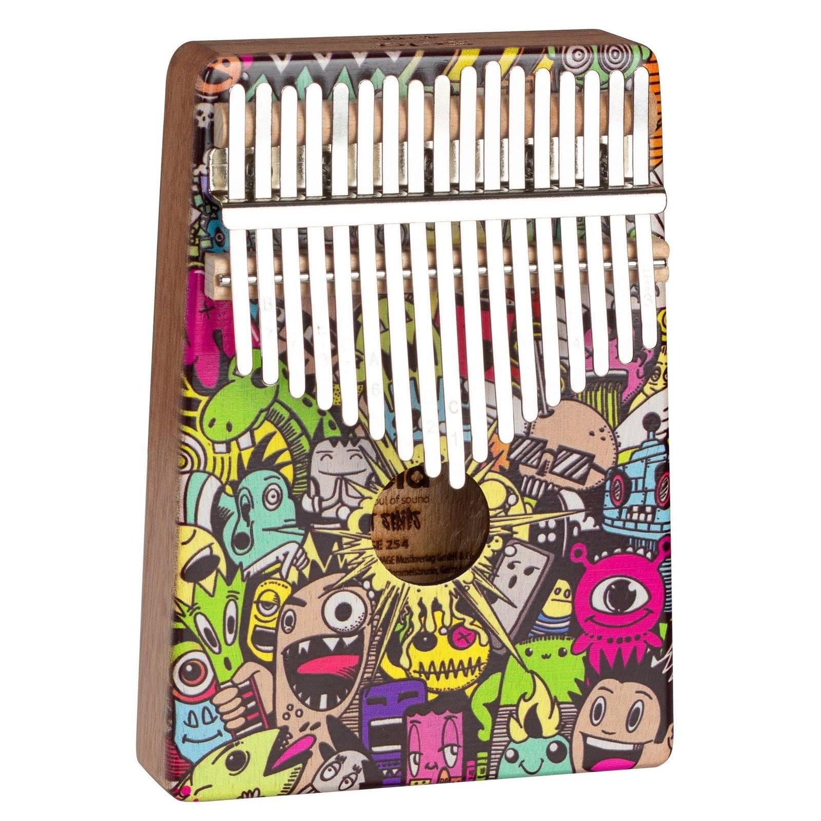 Sela Mahogany Art Series Thumb Piano 17 Keys, with Padded Carrying Loop,...
