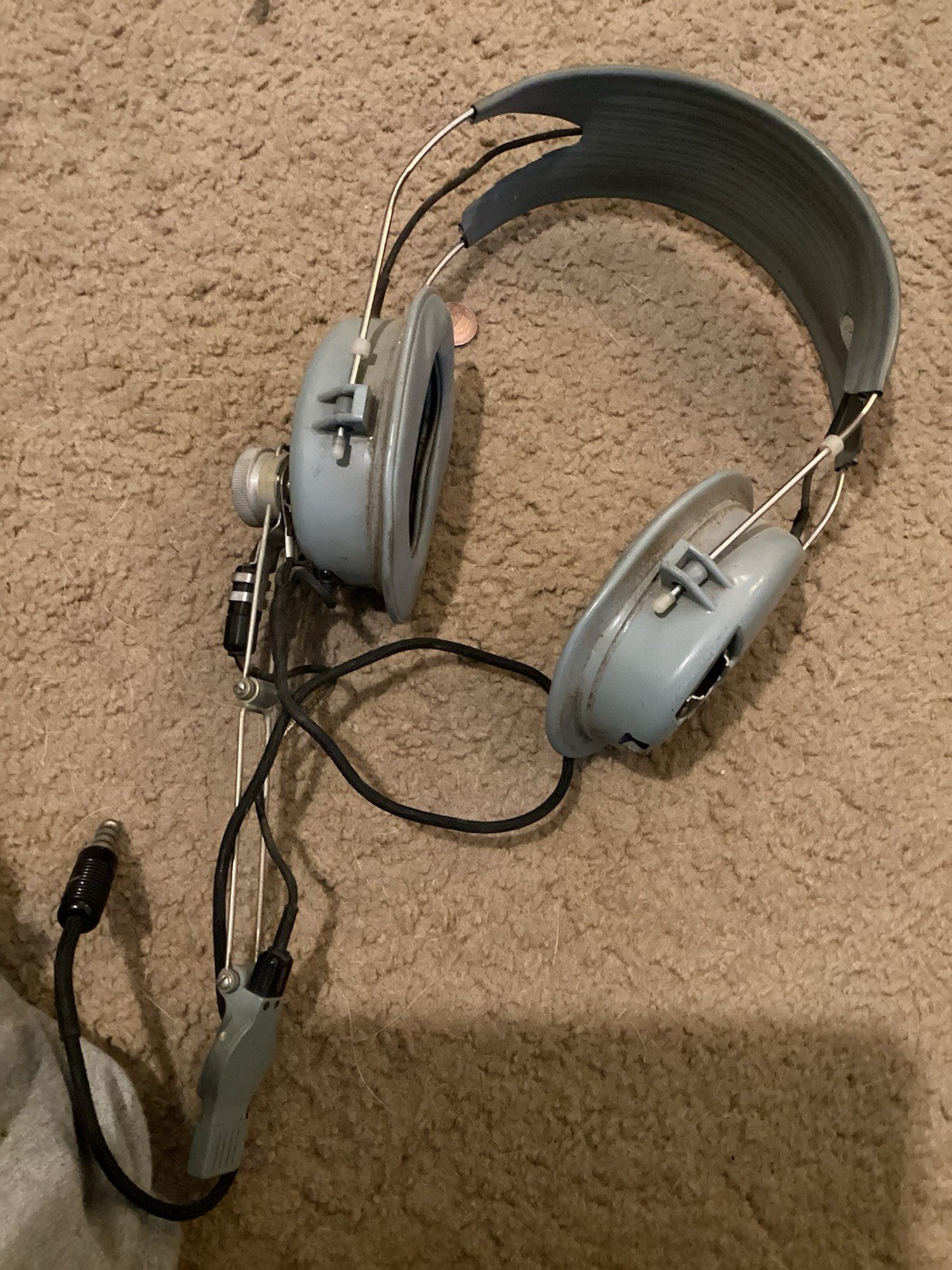 Vintage Astrocom 10175 Mx-2507 AIC Pilots Aviation Comms Headset + Mic Untested