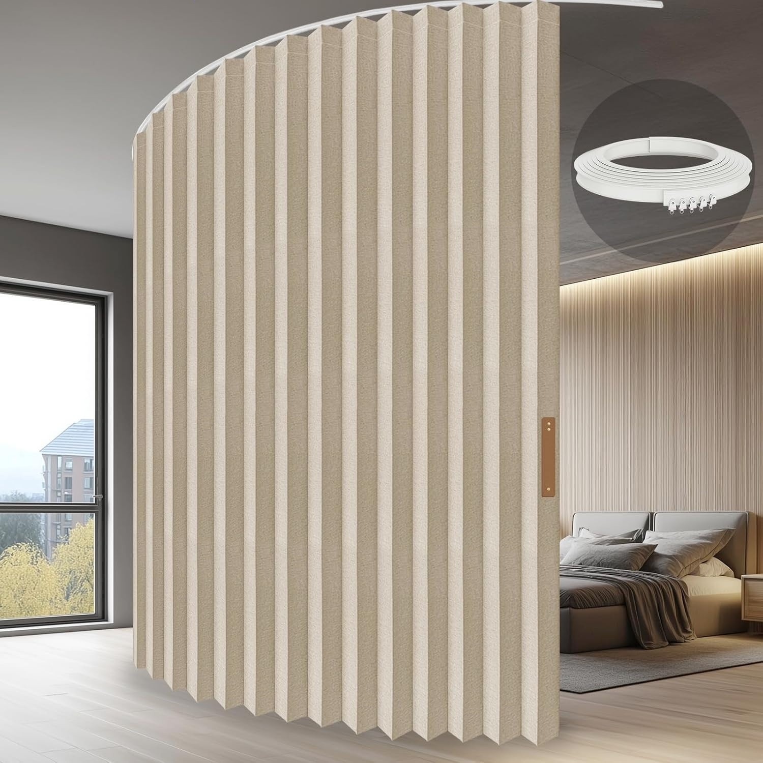 Accordion Folding Room Partition with Ceiling Track - Retractable