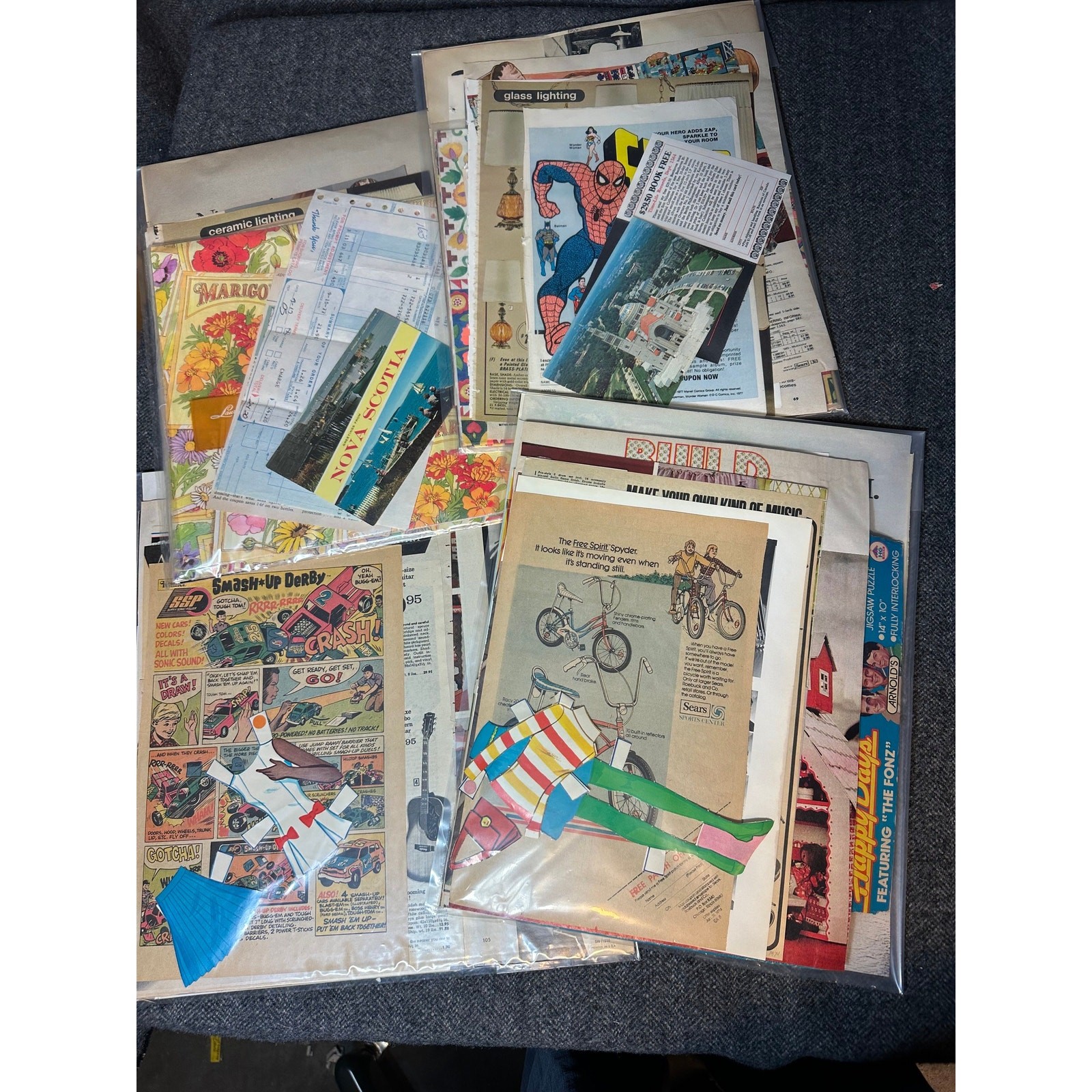Vintage Authentic 1970's Paper Ephemera Bundle - Approx. 20 Pc. -Scrapbook/Craft