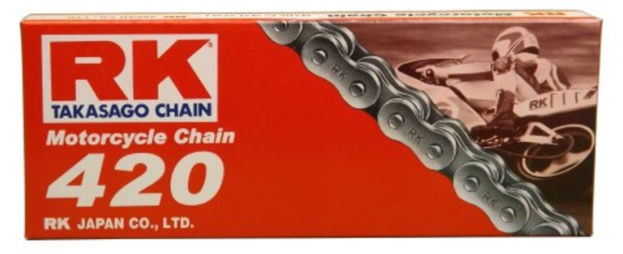 RK Racing Chain M420-106 (420 Series) 106-Links Standard Non O-Ring Chain with