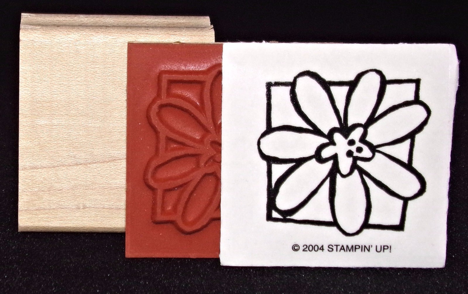 Flower Blossom Rubber Stamp Single Floral in Frame Stampin Up Jumbo Incentive I