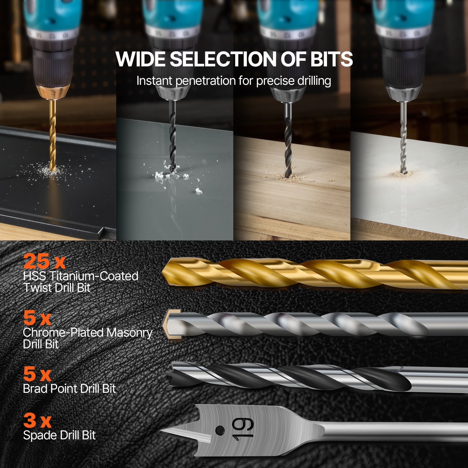 Uimoso Drill Bit Set 318PCS Screwdriver Bit Set with Carrying Case Multi-purpose
