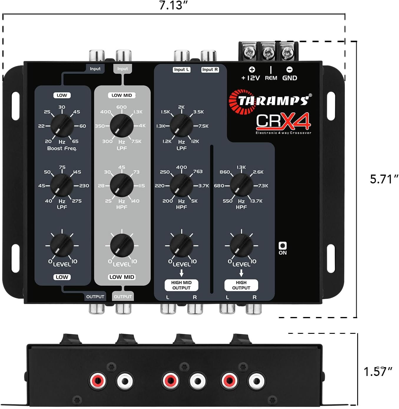 Crx4 Electronic 4 Way Crossover Rca Channels 8 Volts Rms Car Audio Processor