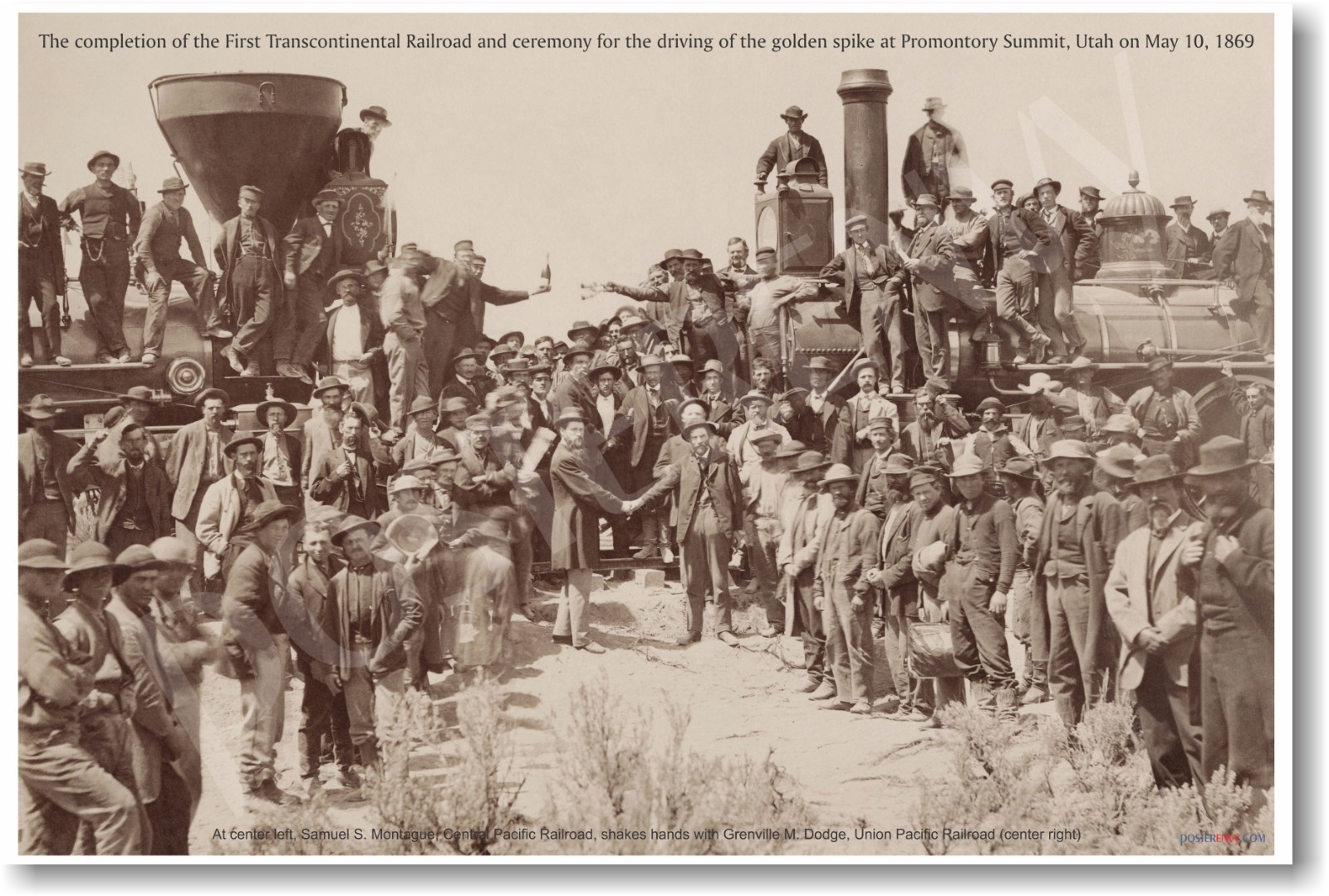 The First Transcontinental Railroad - NEW Classroom American History POSTER