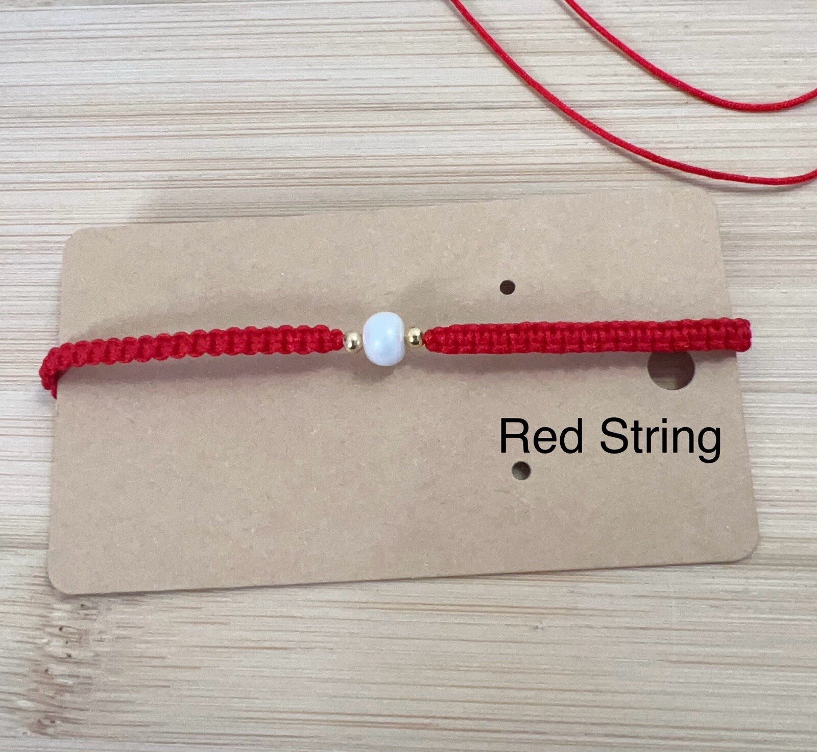 Lucky Red String Bracelet Adjustable, Protection Bracelet, Natural Pearl Charm