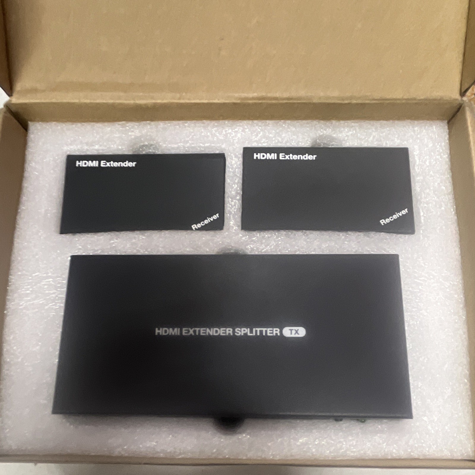 HDMI Extender Splitter 1x4 EDID POC Wired Kit Model HTS0104 Black