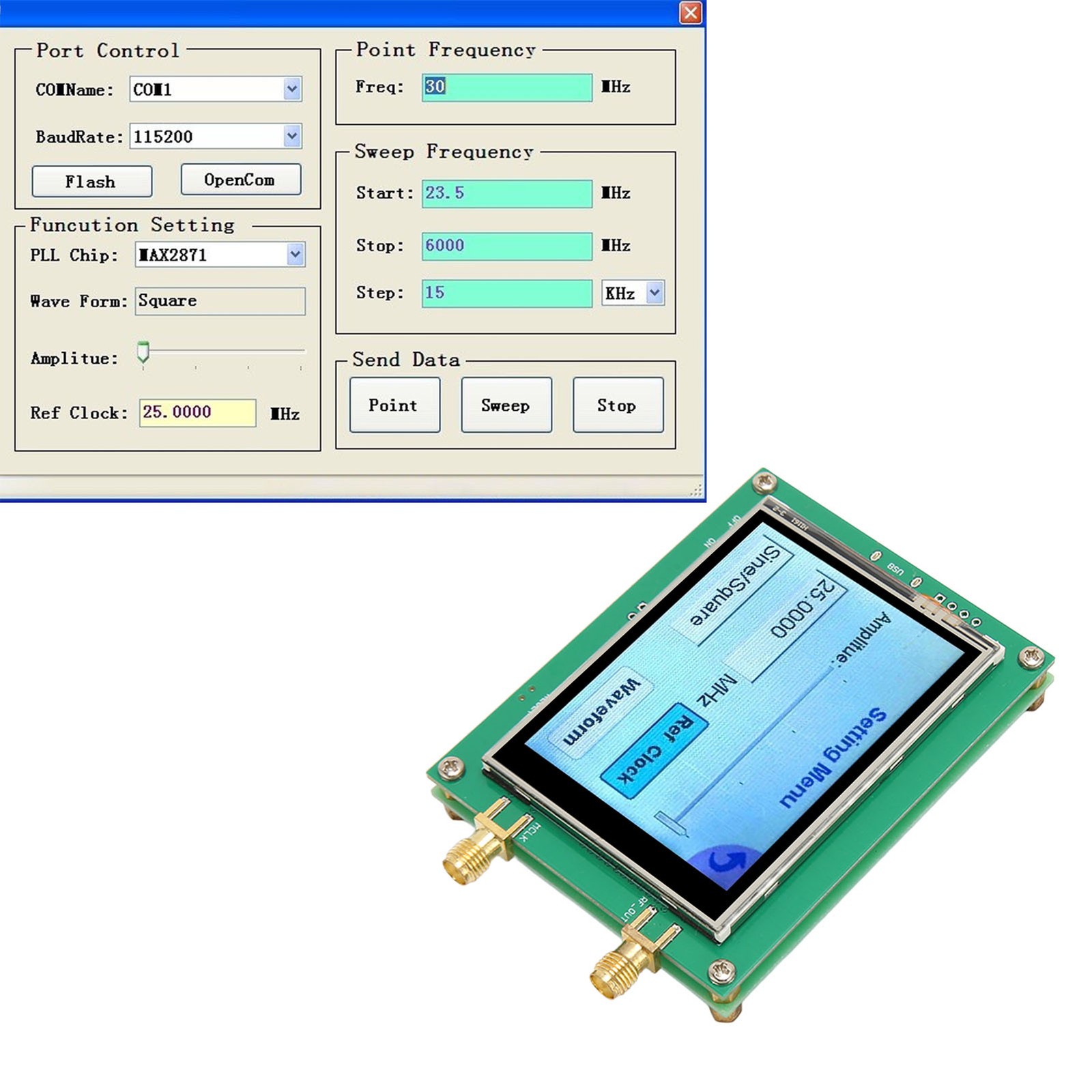 MAX2870 RF Signal Source 2.8 Inch Touch Screen High Accuracy Low Noise 0.5P CPBJ