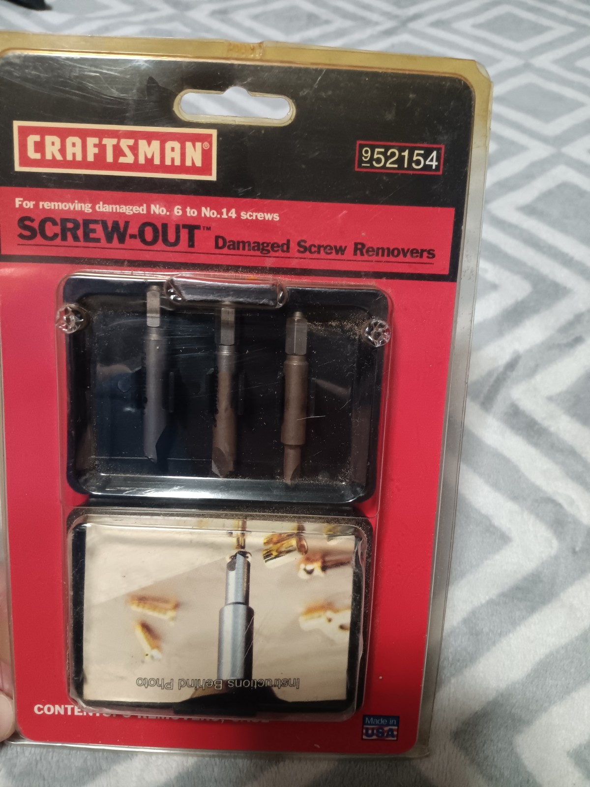 Craftsman 3 Piece Screw-Out Damaged Screw Removers w/ case 6-14 Screws 952154