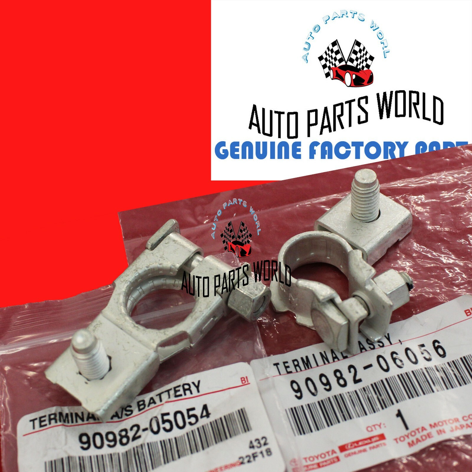GENUINE OEM TOYOTA 2004-2010 SIENNA POSITIVE & NEGATIVE BATTERY TERMINALS SET