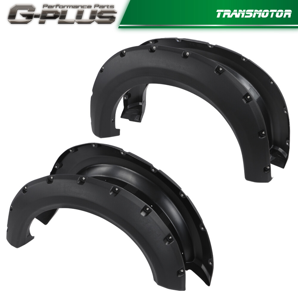Black Pocket Rivet Style Fender Flares Wheel Cover Fit For 09-14 Ford F150 4pcs