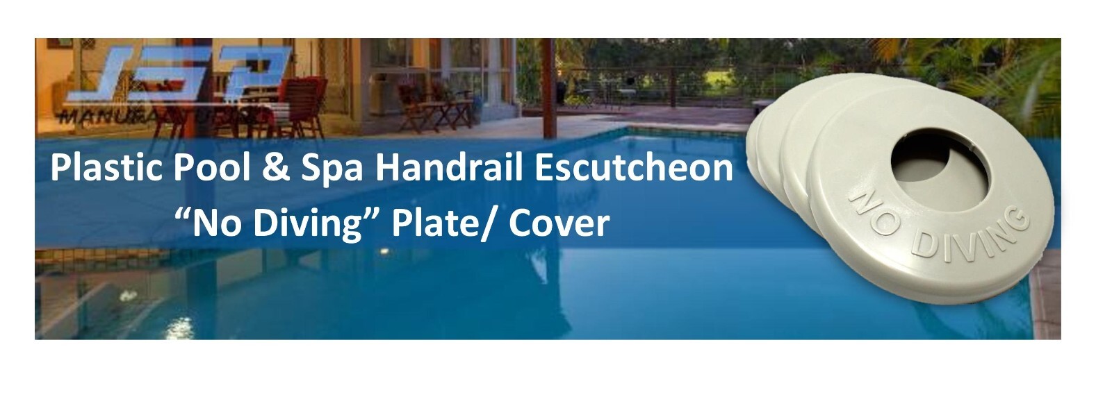 2 Pool Spa Ladder Hand Rail Escutcheon Plate Replace Hayward SP1041 No Diving