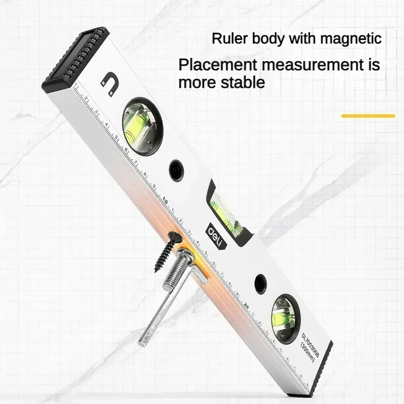 Magnetic Torpedo Spirit Level Aluminum 3 Vial Bubble Level Measuring Tool