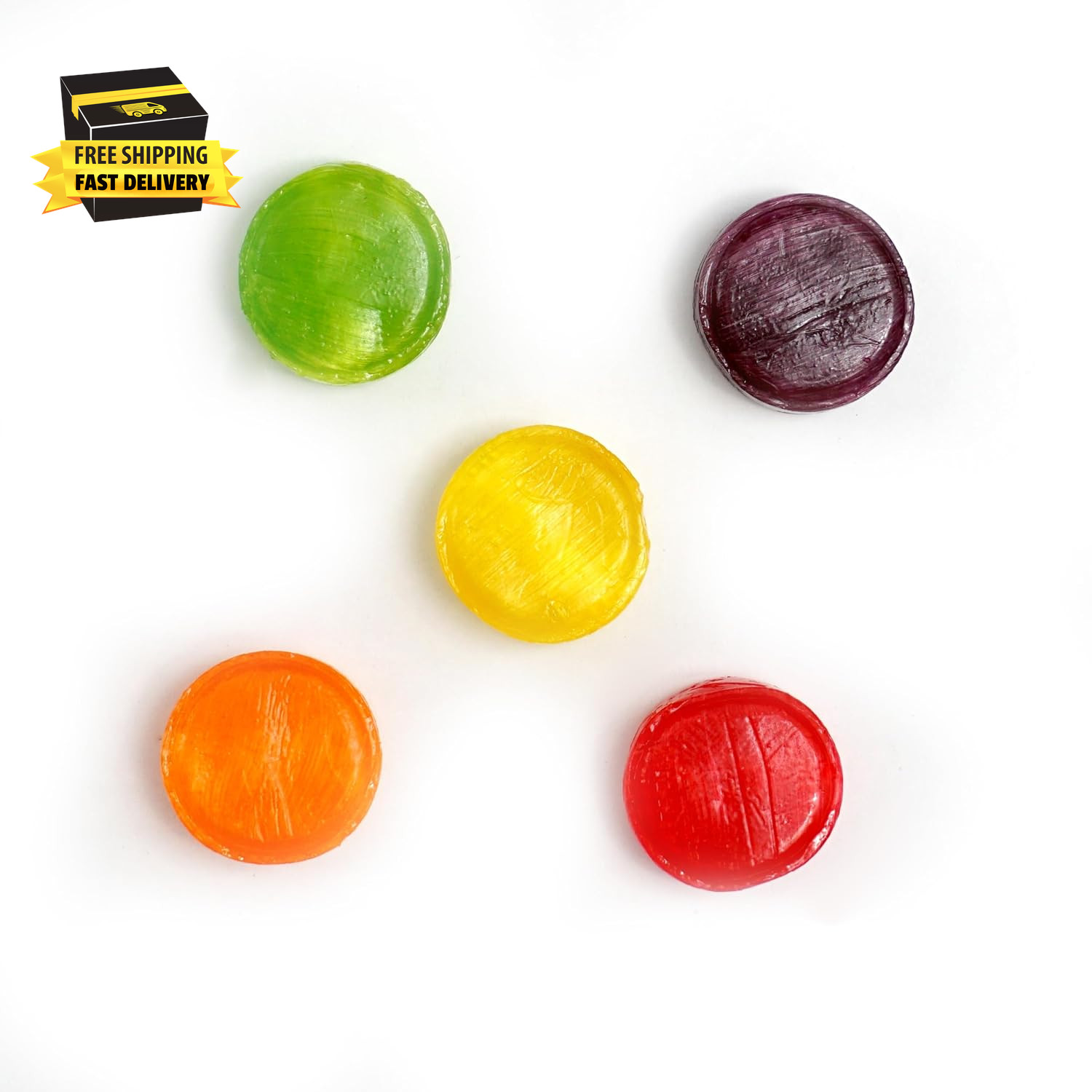 Assorted Fruit Hard Candy, 1 Pound Bulk Candy (Approx. 75 Pcs.), Individually Wr