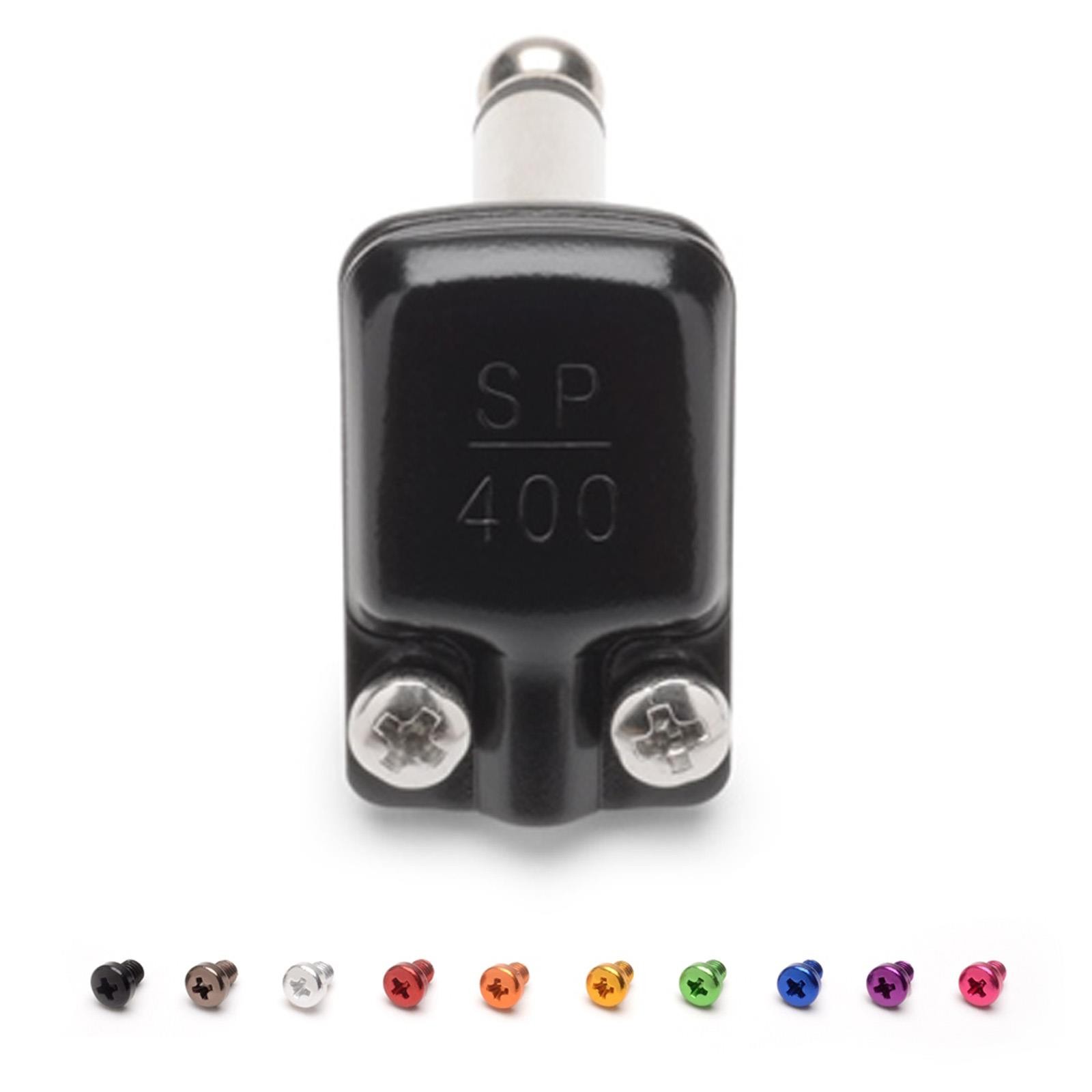 SquarePlug SP400BK Low Profile Mono (TS) Right Angled 6.35mm Jack. BLACK