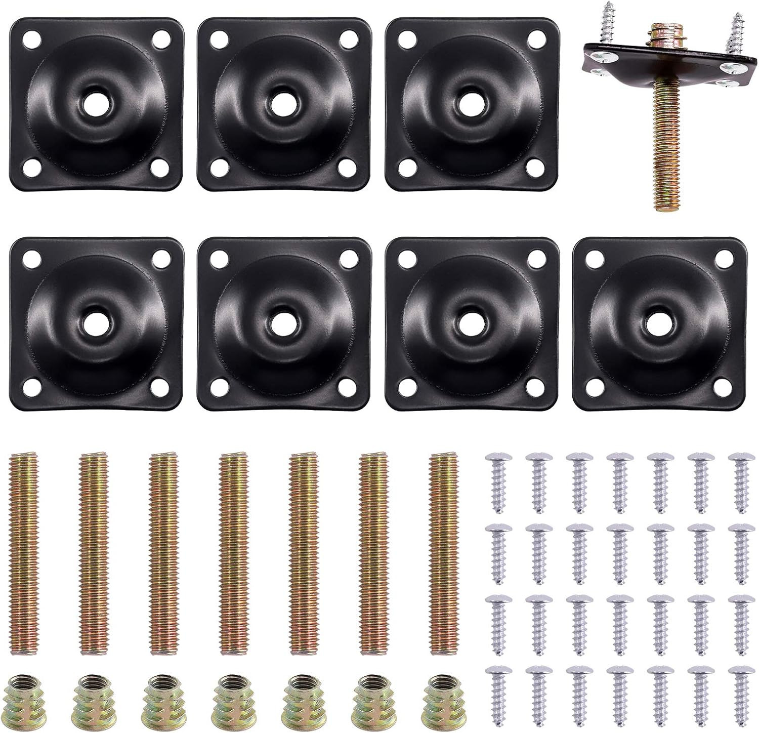 8 Sets 12 Degree Angled Leg Mounting Plates M8 Furniture Leg Attachment Plates T