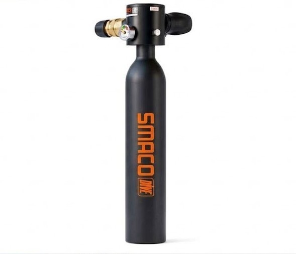 Mini Scuba Tank 0.5L by SMACO | S300 Pony Bottle | Max Diving Depth 16 Ft | 165