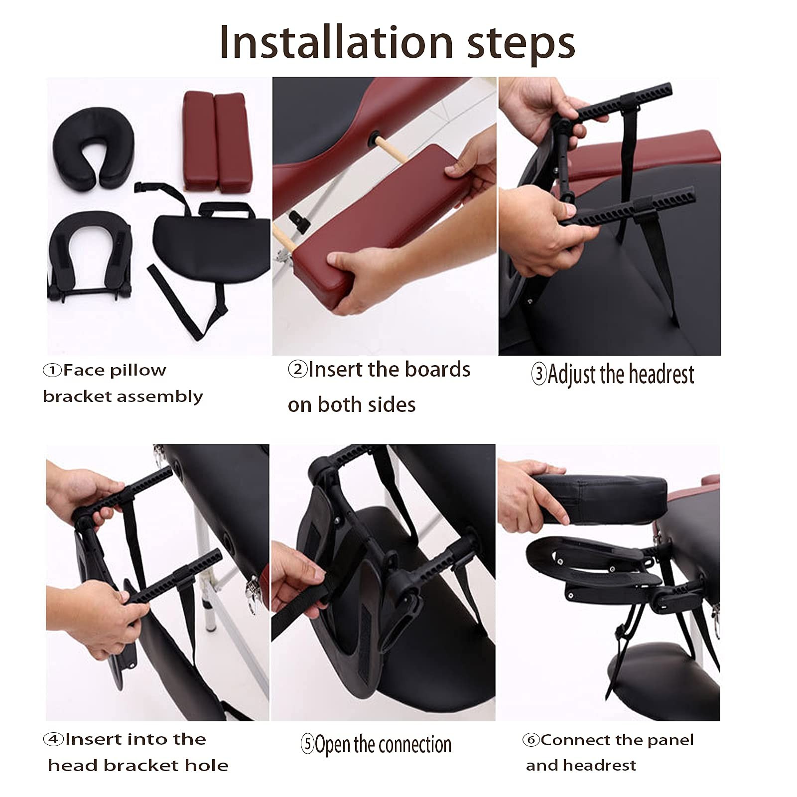 1Pcs Massage Table Face Cradle, Black Face Cradle Massage Table Bed Face Crad...